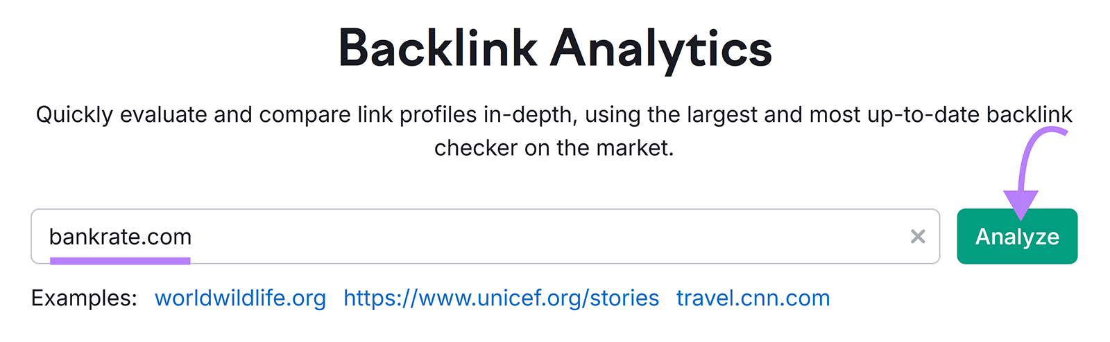 Backlinks tool start