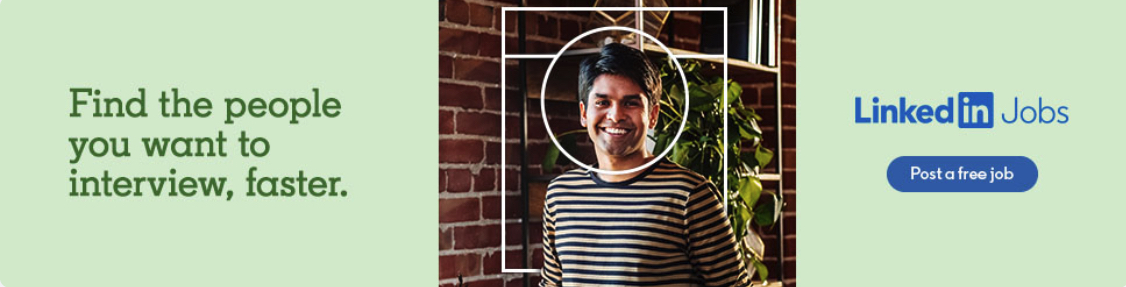 LinkedIn's banner ad for LinkedIn jobs